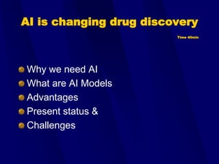Role of AI in Drug Discovery and Development | PPTX