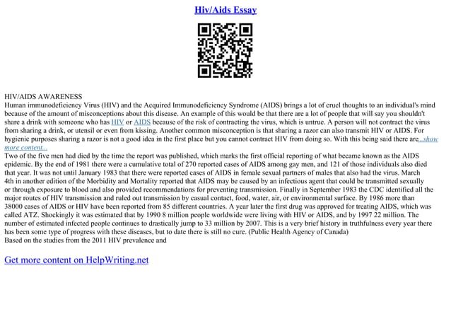 AIDS And HIV Essay | PPT