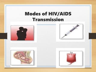 Modes of HIV/AIDS
Transmission
 