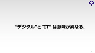 ”デジタル”と”IT” は意味が異なる．
3
 