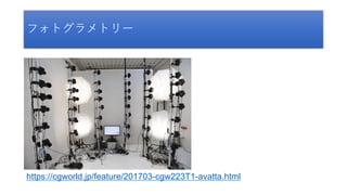 フォトグラメトリー
https://cgworld.jp/feature/201703-cgw223T1-avatta.html
 