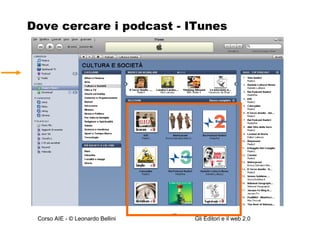 Dove cercare i podcast - ITunes 