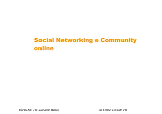 Social Networking e Community online 