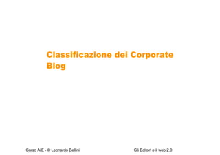 Classificazione dei Corporate Blog 