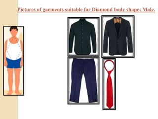 Pictures of garments suitable for Diamond body shape: Male.
 