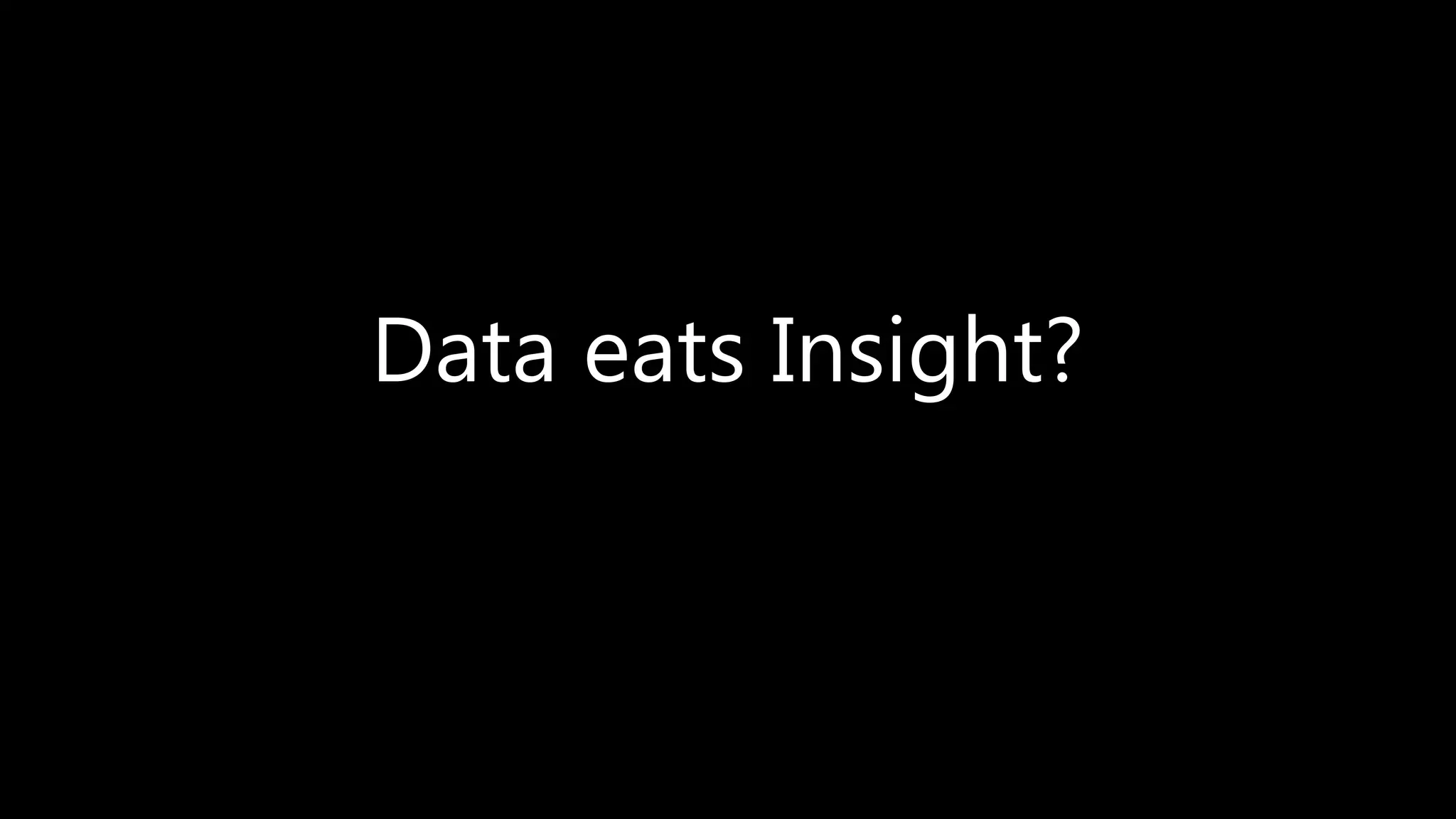 Data eats Insight?
 