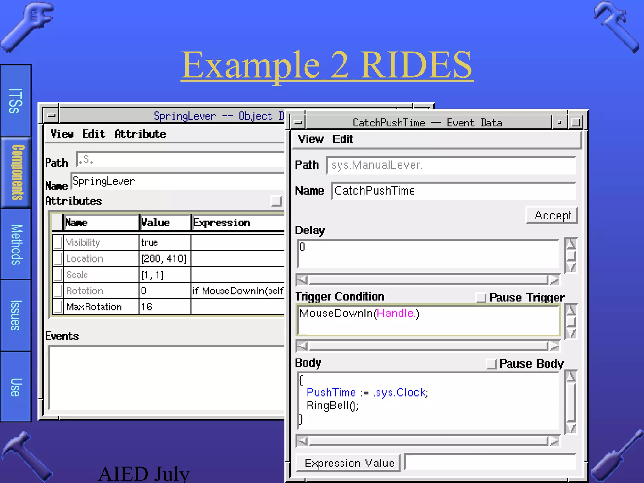AIED July ITS Authoring Tools Survey 31
Example 2 RIDES
 