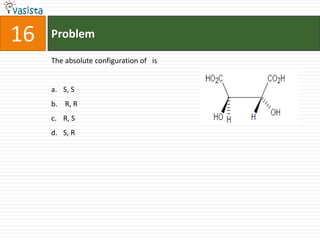Problem16The absolute configuration of   isS, S  R, RR, S S, R