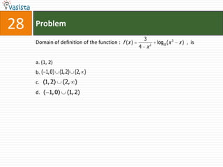 Problem28Domain of definition of the function :                                                    ,  isa. (1, 2)b.c.d. 