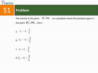 Problem51The normal at the point                       on a parabola meets the parabola again in the point                    , then : a.b.c.d.