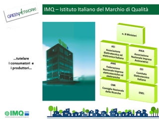 IMQ – Istituto Italiano del Marchio di Qualità




    …tutelare
i consumatori e
  i produttori…
 