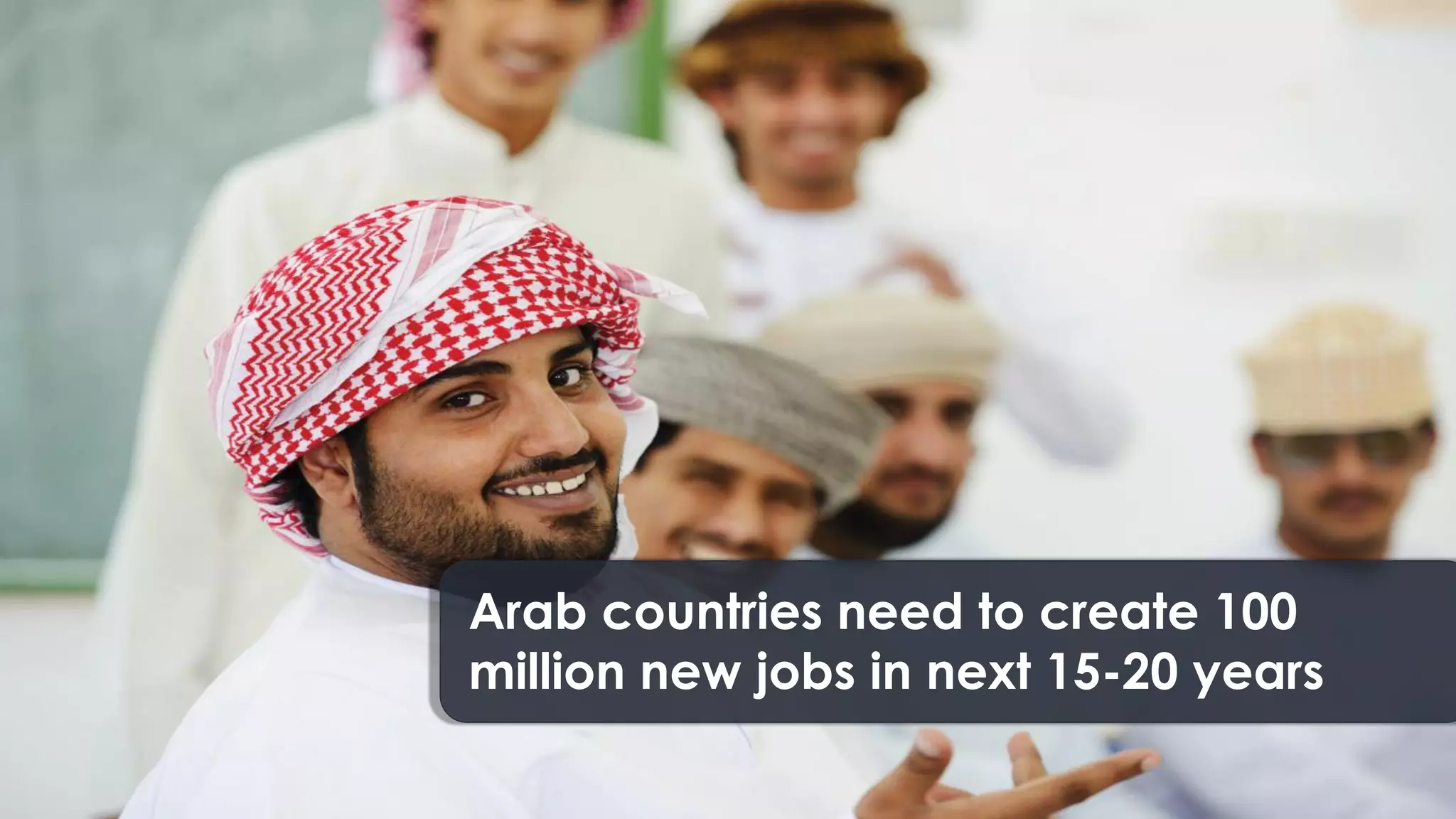 Arab countries need to create 100
million new jobs in next 15-20 years
 