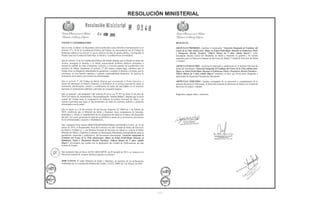 RESOLUCIÓN MINISTERIAL
- i -
 