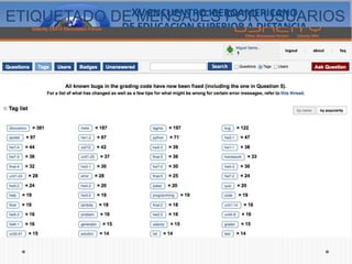 ETIQUETADO DE MENSAJES POR USUARIOS

           Foros etiquetados
 