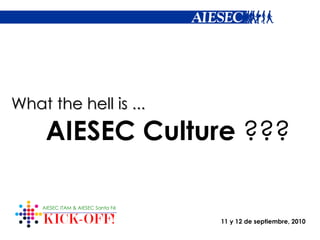 What the hell is ... AIESEC Culture  ??? 