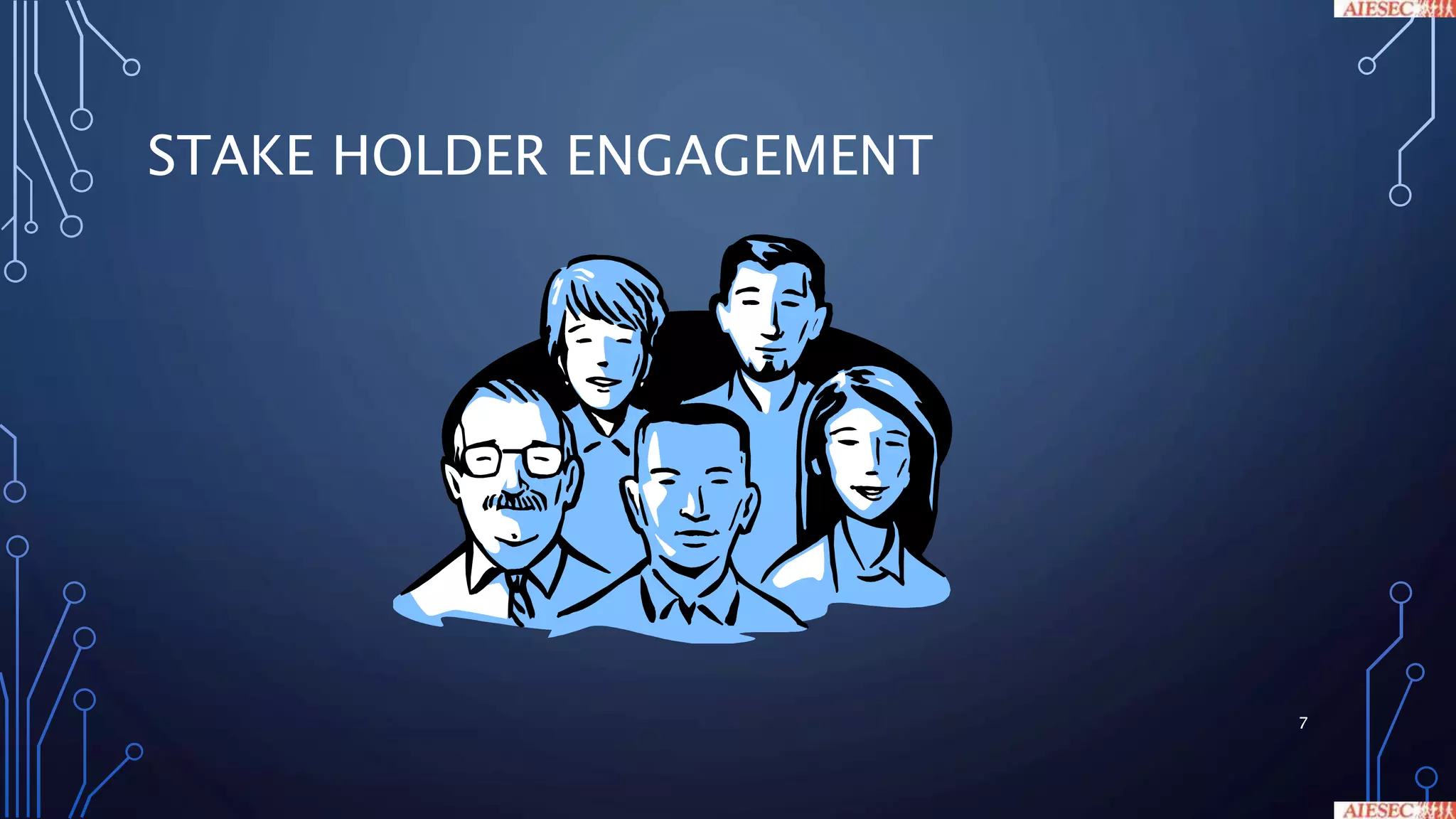 STAKE HOLDER ENGAGEMENT
7
 