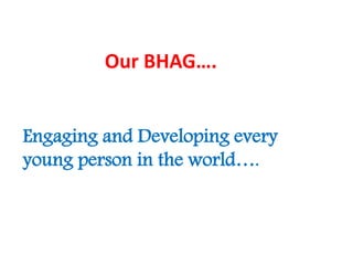 Our BHAG….
Engaging and Developing every
young person in the world….

 