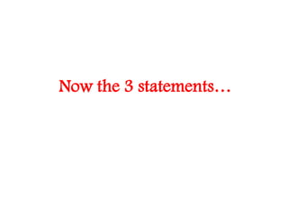 Now the 3 statements…

 