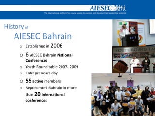 History of AIESEC BahrainEstablished in 2006