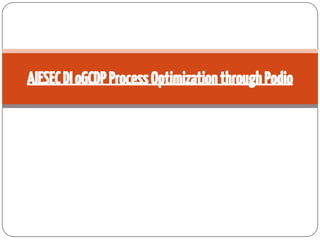 AIESEC DI oGCDP Process Optimization through Podio

 