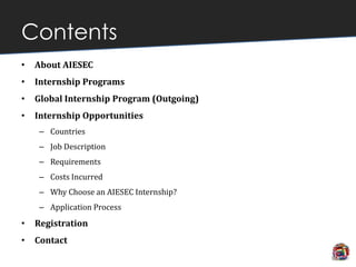 AIESEC India Global Internship Program Introduction | PPTX