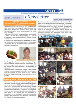 Aiesec in douala newsletter for partners