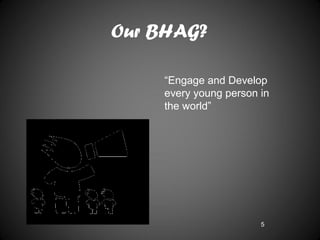 Our BHAG?

    “Engage and Develop
    every young person in
    the world”




                       5
 
