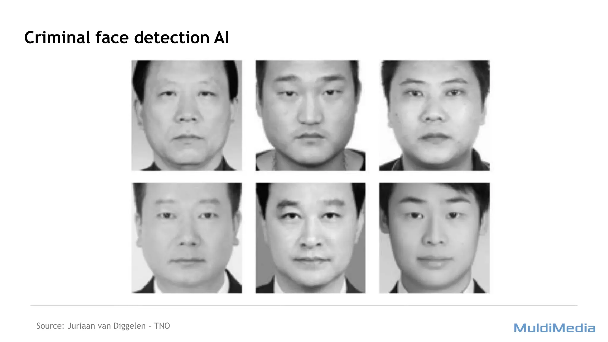 Criminal face detection AI
Source: Juriaan van Diggelen - TNO
 