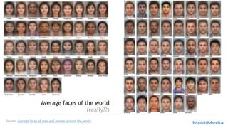 Source: Average faces of men and women around the world.
Average faces of the world
(really??)
 