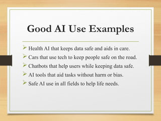 and misuse. As AI use grows, so does the need to keep it safe and just ...