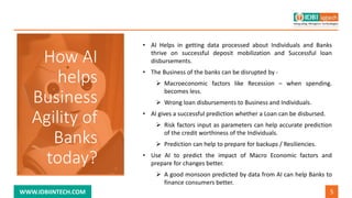 6
WWW.IDBIINTECH.COM
How AI Helps
Manufacturing
on Business
Agility?
• Manufacturing requires most optimized and non disru...