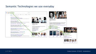 L 4 T 3 R 4 L Creative Commons - BY SA NC - nicolamattina.it
Semantic Technologies we use everyday
 