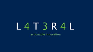 L 4 T 3 R 4 L
actionable innovation
 