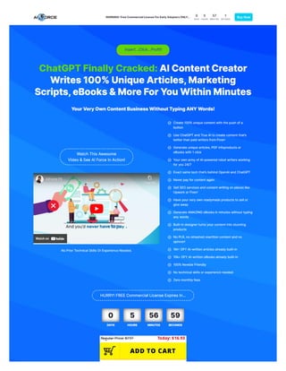 AI Force - AI Content Creator Writes 100% Unique Articles, Marketing Scripts, eBooks & More For You Within Minutes