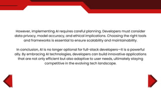 AI for Full-Stack Developers: A Complete Guide | PDF