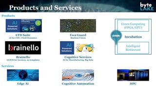 Products and Services
Cognitive AutomationEdge AI
Services
HPC
Products
CFD Suite
AI for CFD / Fluid Dynamics
Brainello
AI...