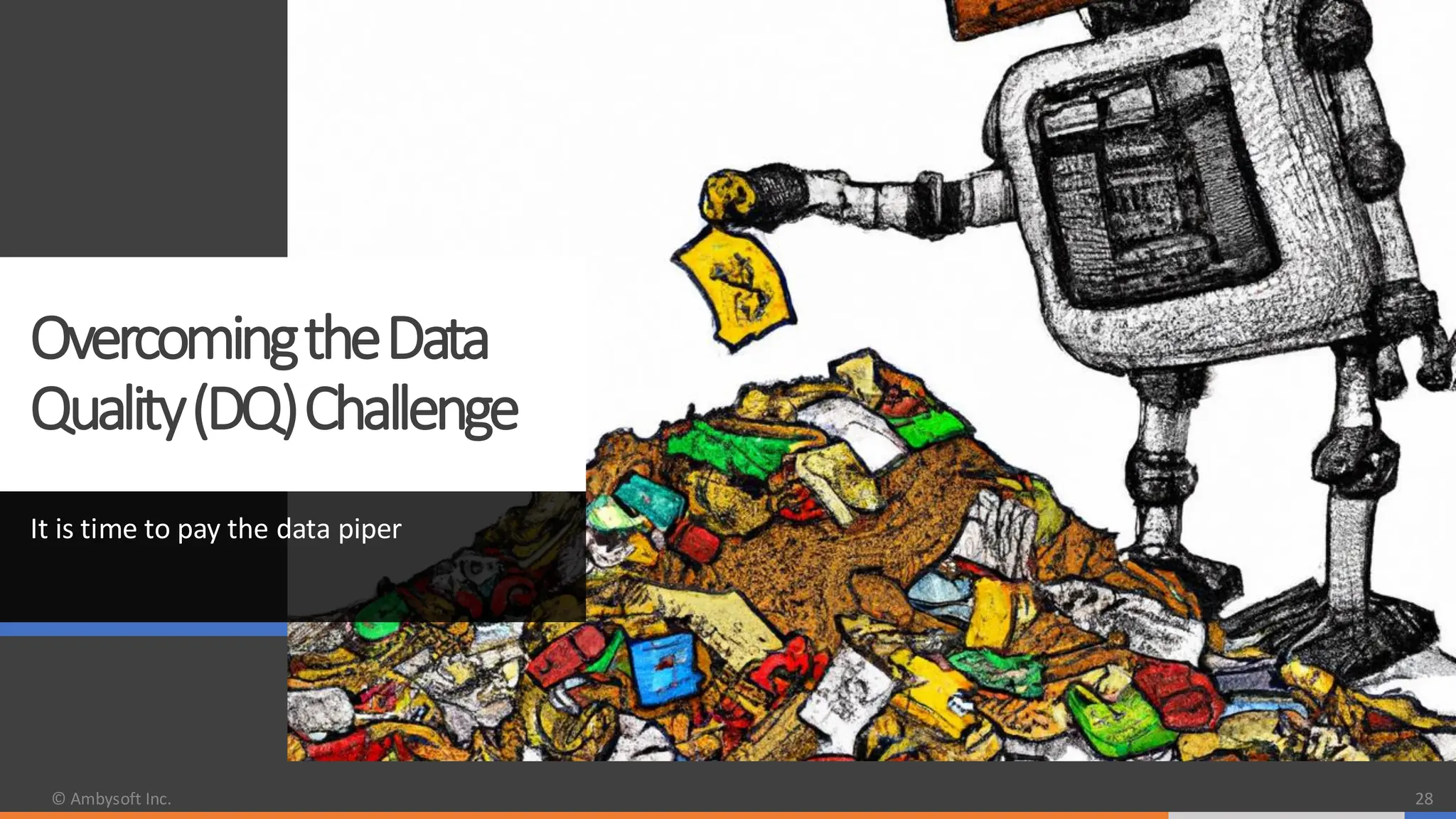 OvercomingtheData
Quality(DQ)Challenge
It is time to pay the data piper
© Ambysoft Inc. 28
 