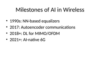 AI for wireless communication lectures AI for wireless communication ...