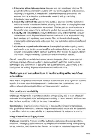 AI for workflow automation Use cases applications benefits and ...