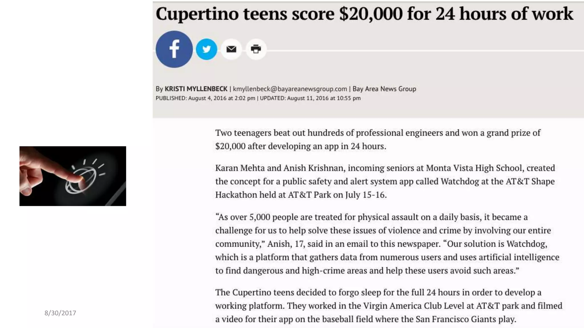 Cupertino Teens
• IBM Watson on Bluemix
8/30/2017 (c) IBM 2017, Cognitive Opentech Group 7
 