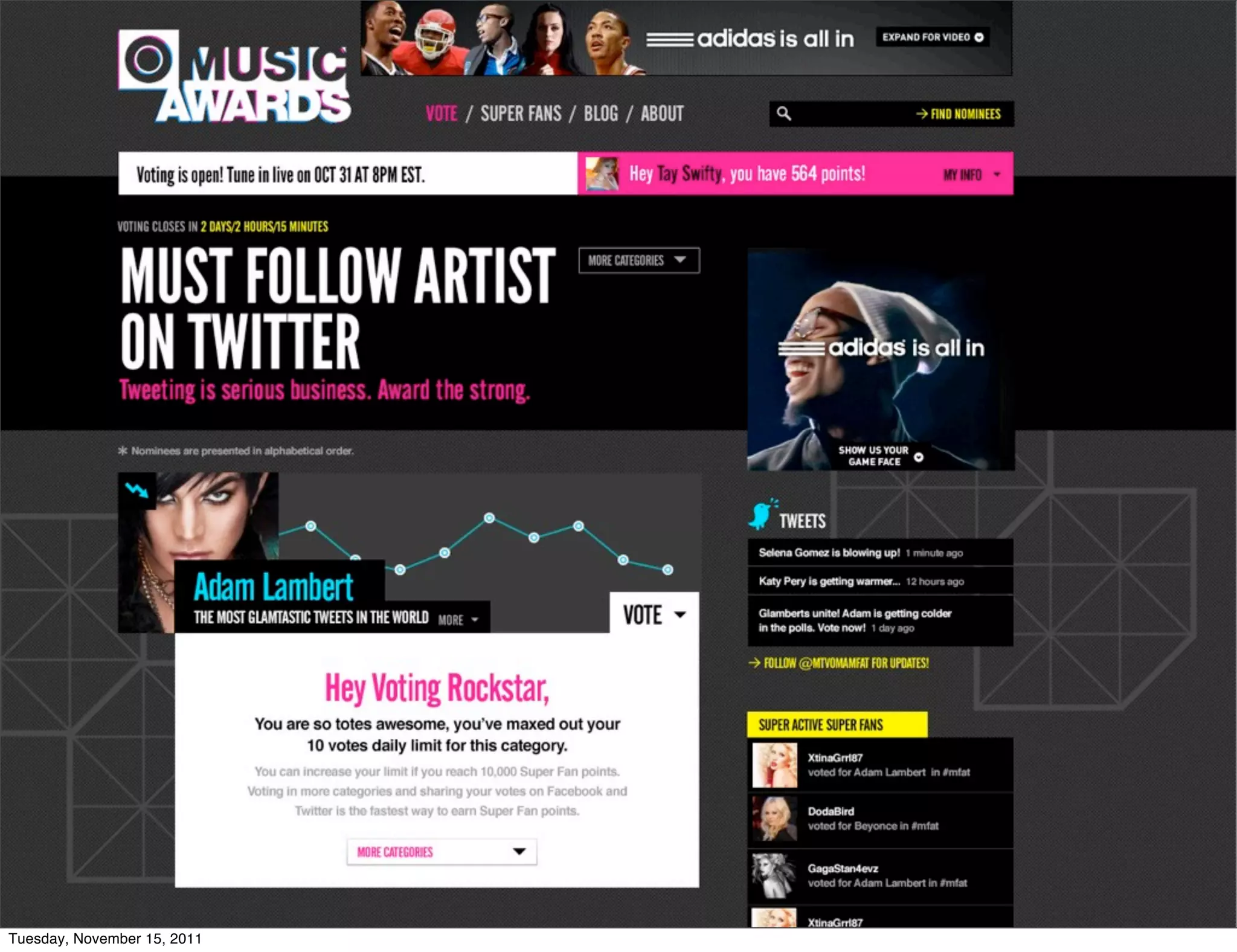 Tuesday, November 15, 2011
 