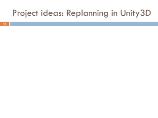 Project ideas: Replanning in Unity3D
15
 
