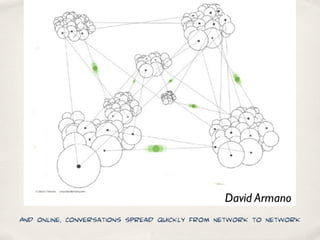David Armano
And online, conversations spread quickly from network to network
 
