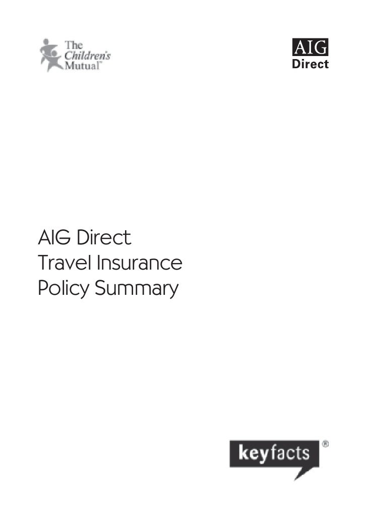 Aig Travel Insurance Policy Aig Travel Insurance Policy
