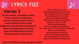 Aigiri Nandini English Lyrics, with Meaning in English (1).pptx