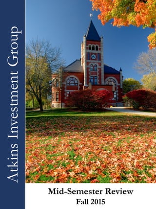 2015 Annual Report
Atkins Investment Group
Mid-Semester Review
Fall 2015
AtkinsInvestmentGroup
 