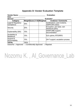 AI Governance Policy & Implementation Framework (Enterprise Version 1.0 ...