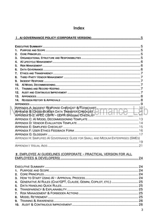 AI Governance Policy & Implementation Framework (Enterprise Version 1.0 ...