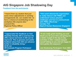 AIG Singapore’s Job Shadowing Day: A Company’s Perspective | PDF