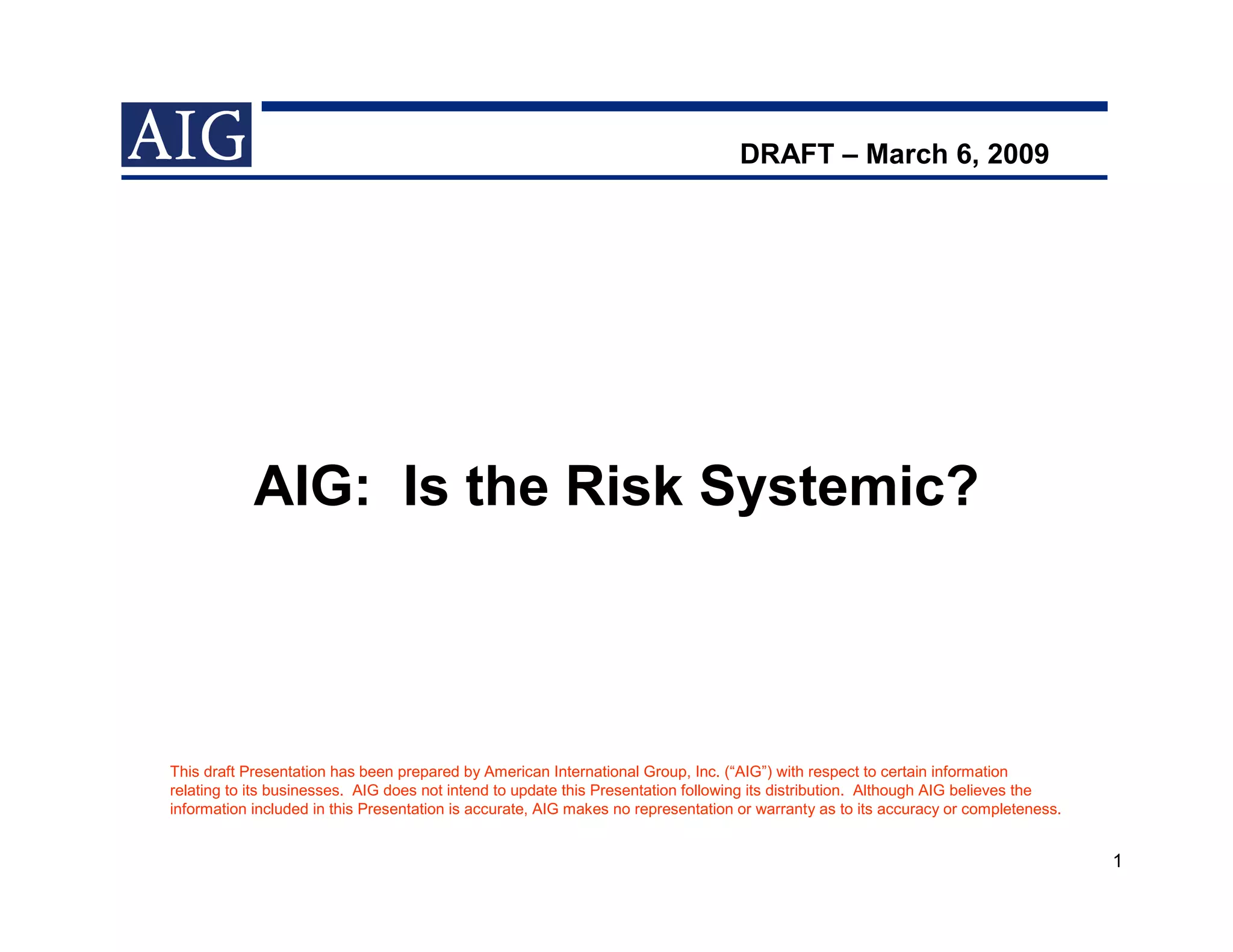 A I G Systemic Risk2 Tcm385 152209